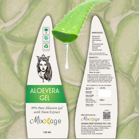 Mixxage Aloe Vera Gel With Neem Extract 120ml
